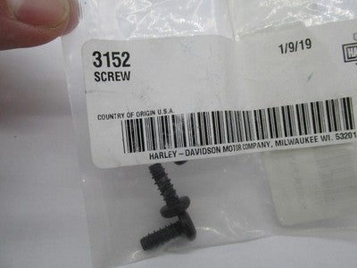 Lot of 3 Harley-Davidson OEM NOS Black Pan Head Torx Screws 3152