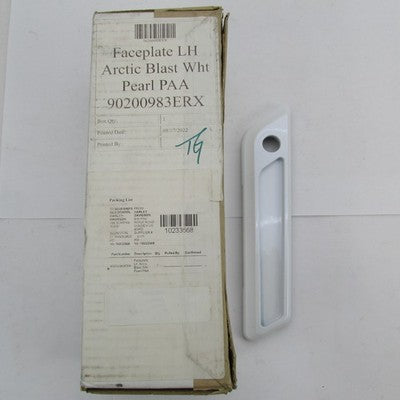 Harley OEM NOS LH Saddlebag Latch Faceplate, Artic Blast White Pearl 9