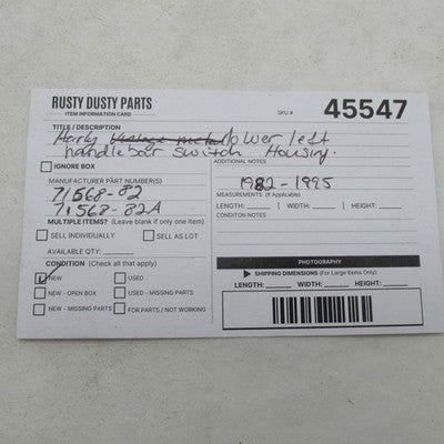 Harley-Davidson OEM NOS AMF Left Lower Switch Housing 71568-82