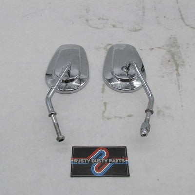 Pair of Harley Davidson OEM Chrome Tapered Short Stem Mirrors 92022-03