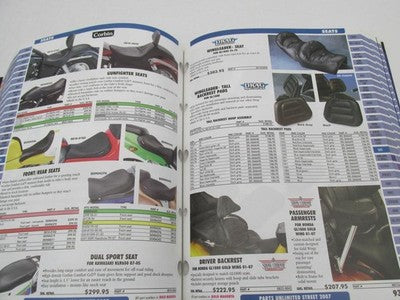 Parts Unlimited 2007 Street Motorcycle Parts Supply Catalog Book