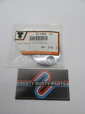 V-Twin Manufacturing NOS Harley Chrome Primary Cover Clutch Adjuster C