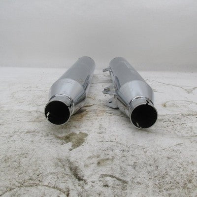 Pair of Harley OEM Chrome Front and Rear Mufflers Dyna 08-17 64987-08
