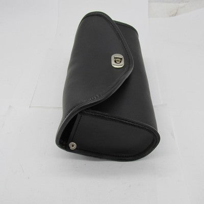 Motorcycle Windshield Turnbuckle Pouch, Black Synthetic Leather 10" x