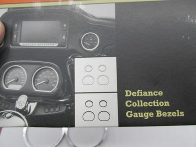 Harley Davidson Genuine NOS Defiance Collection Gauge Bezels Kit NIB 6