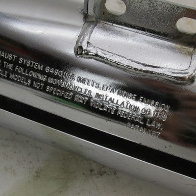 Pair of Harley OEM Stock Softail Street Bob Chrome Mufflers w/ Shields