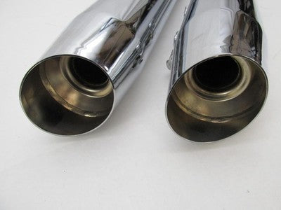 Pair of Harley-Davidson Stock Chrome Exhaust Mufflers 64900235B & 6490