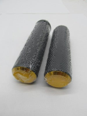 Arlen Ness NOS Harley Davidson Pair of Knurled Rubber Grips Black/Gold
