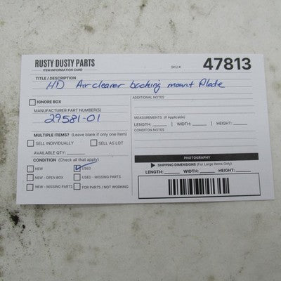 Harley Davidson OEM Dyna Touring Softail Air Cleaner Backing Plate 295