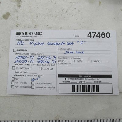 Harley OEM 4 Piece Camshaft "P" Cam Gear Set XLH Ironhead Sportster 10