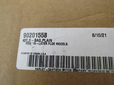 Pair of Harley-Davidson Genuine NOS FLDE Black Rigid Mount Saddlebags