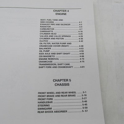 Yamaha OEM 1998 YZ400FL1 Owner's Service Manual LIT-11626-12-54