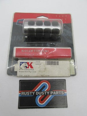 Kuryakyn NOS 8851 Round Shift Peg Cover, Chrome/Black Kustomwerks 1440
