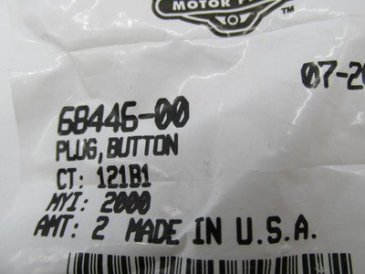 Lot of 2 Harley-Davidson Genuine OEM NOS Chrome Button Plugs 58446-00