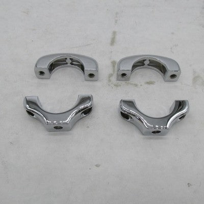 Set of 2 Harley OEM Chrome Turn Signal Windshield Mounting Clamps 5806