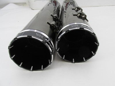 Khrome Werks NOS HP Plus 4.5" Slip-On Mufflers Smoked Chrome 1801-1453