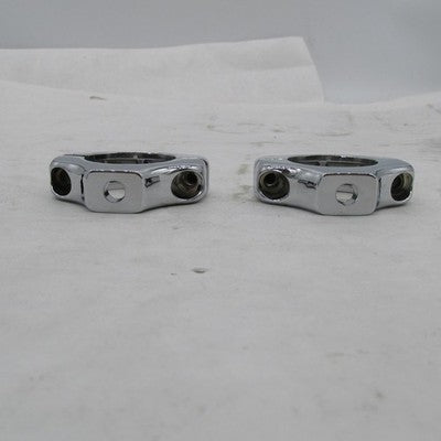 Set of 2 Harley OEM Chrome Turn Signal Windshield Mounting Clamps 5806