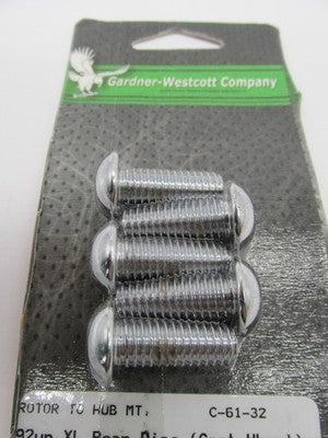 Lot of 4 Gardner-Westcott NOS V-Twin Rear Disc Bolt Kit Chrome 37-9236