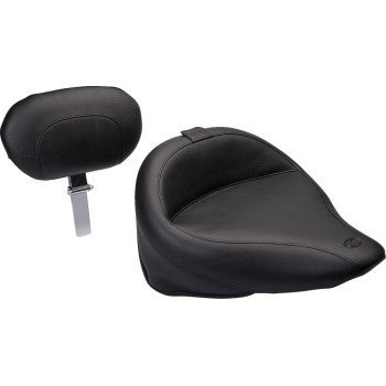 Mustang Wide Touring Vintage Solo Seat with Driver Backrest 79121
