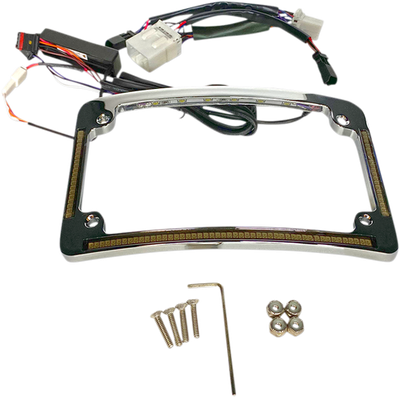 Custom Dynamics LED Run/Brake/Turn Signal Radius License Plate Frames TF05-HD-C