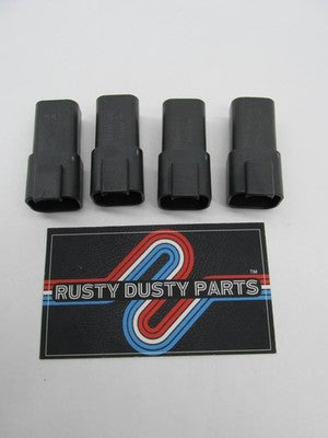 Lot of 4 Harley Davidson Genuine NOS Sealed Pin Housing 4-Pin Black 72