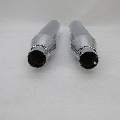 Pair Harley OEM Chrome Front + Rear Slip On Mufflers Softail 80607-07