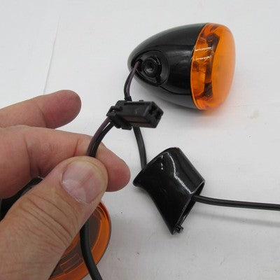 Harley-Davidson OEM Bullet Turn Signal Lights Pair Gloss Black w/ Stan