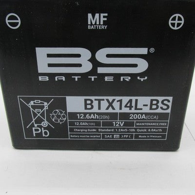BS Battery NIB 12V 12Ah 200CCA Maintenance Free Battery BTX14L-BS