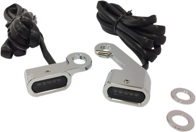 Drag Specialties LED Handlebar Marker Lights Chrome/Smoke/Amber 2040-2