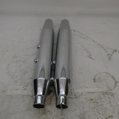 Pair of Harley Davidson OEM Softail Tapered Mufflers Chrome 65358-07 6