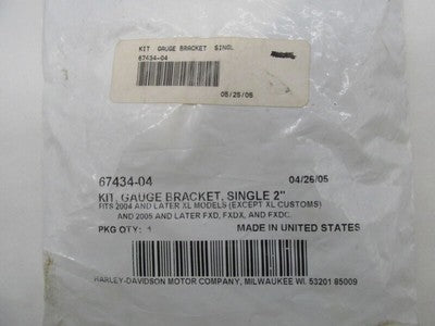 Harley-Davidson Genuine NOS XL 2" Inch Single Gauge Bracket 67434-04