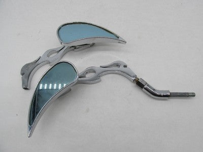 Pair of Harley-Davidson Chrome Flame Teardrop Side Mirrors