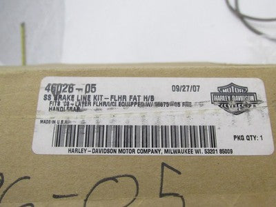 Harley Davidson Genuine NOS Stainless Steal Brake Line Kit FLHR 46026-