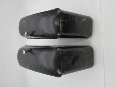 Pair of Vintage Black Metal Motorcycle Police Style Saddlebags 15"x5"x