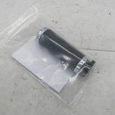 Single (1) Motorcycle Black Throttle Grip with Chrome Bands