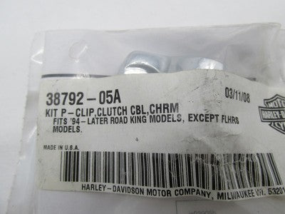 Harley-Davidson Genuine NOS Chrome Clutch Cable Clip 38792-05A