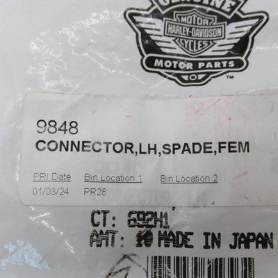 Lot of 2 Harley-Davidson OEM NOS Left-Hand Female Spade Terminal Conne