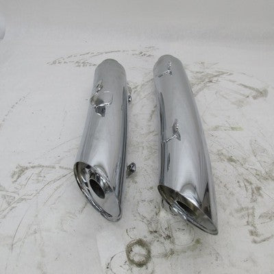 Pair of Harley Davidson OEM Stock V-Rod VRSC Chrome Mufflers 65153-01
