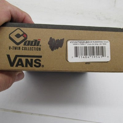 ODI Vans NIB V-Twin 1" Lock-On Grip HD TBW Set, Gum Rubber/Blk V31VHTW