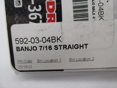 Goodridge NOS Straight Banjo Fitting 7/16" Black 592-03-04BK