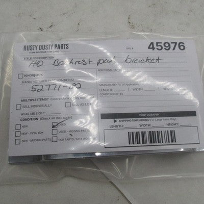 Harley Davidson Genuine Chrome Backrest Bracket Mounting Pad 52771-82