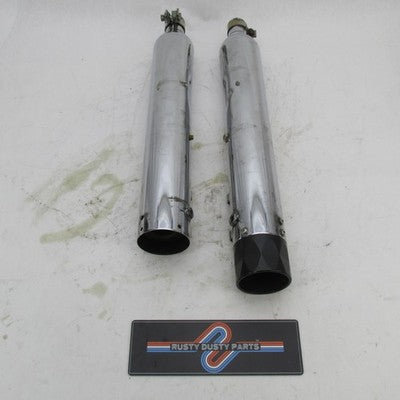 TAB Performance Harley 95-16 Touring Chrome Mufflers w/ 1 Diamond Cut