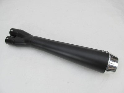 Bassani NOS Indian Scout 2 into 1 Megaphone Exhaust Short Black 8S12JB