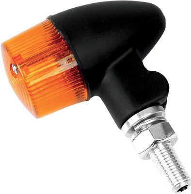 K & S Black Satin Aluminum Marker Lights Round #2 with Amber Lens - Si