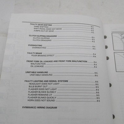 Yamaha OEM XVS650K(C) XVS650AK(C) Service Manual LIT-11616-11-16 LIT-1