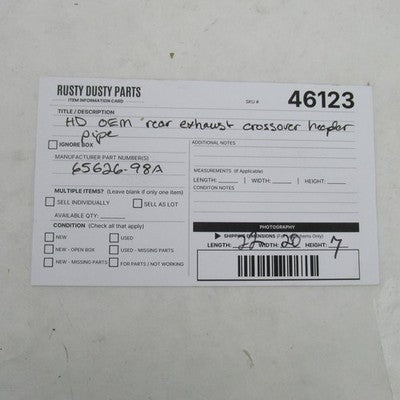 Harley Davidson OEM Rear Exhaust Header Crossover Pipe Touring 65626-9