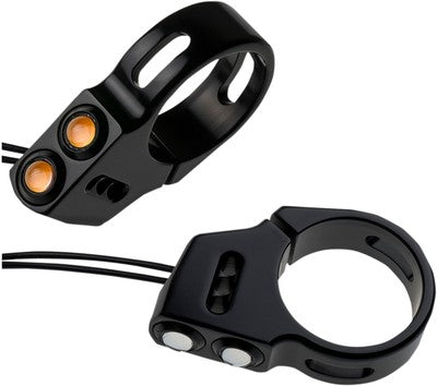 Joker Machine Rat Eye LED Fork Mount Turn Signals Chrome 05-200-2C