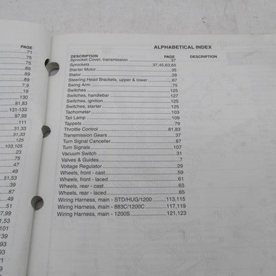 Harley-Davidson Official Factory 2001 XLH Models Parts Catalog 99451-0