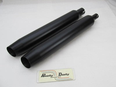 Pair of Harley-Davidson Touring Black Exhaust Mufflers 64900765B & 649