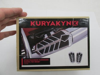 Kuryakyn NOS Indian Spear Passenger Floorboard Inserts Chrome 5656